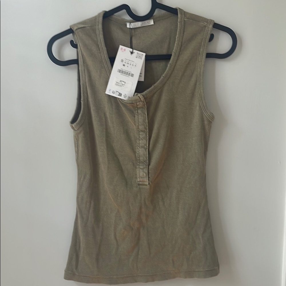 Zara Khaki Tank Top